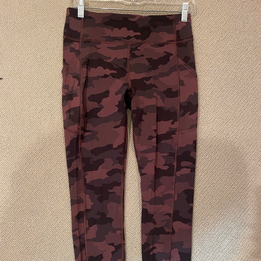 Lululemon leggings. Brown camouflage, comfy and barely worn.